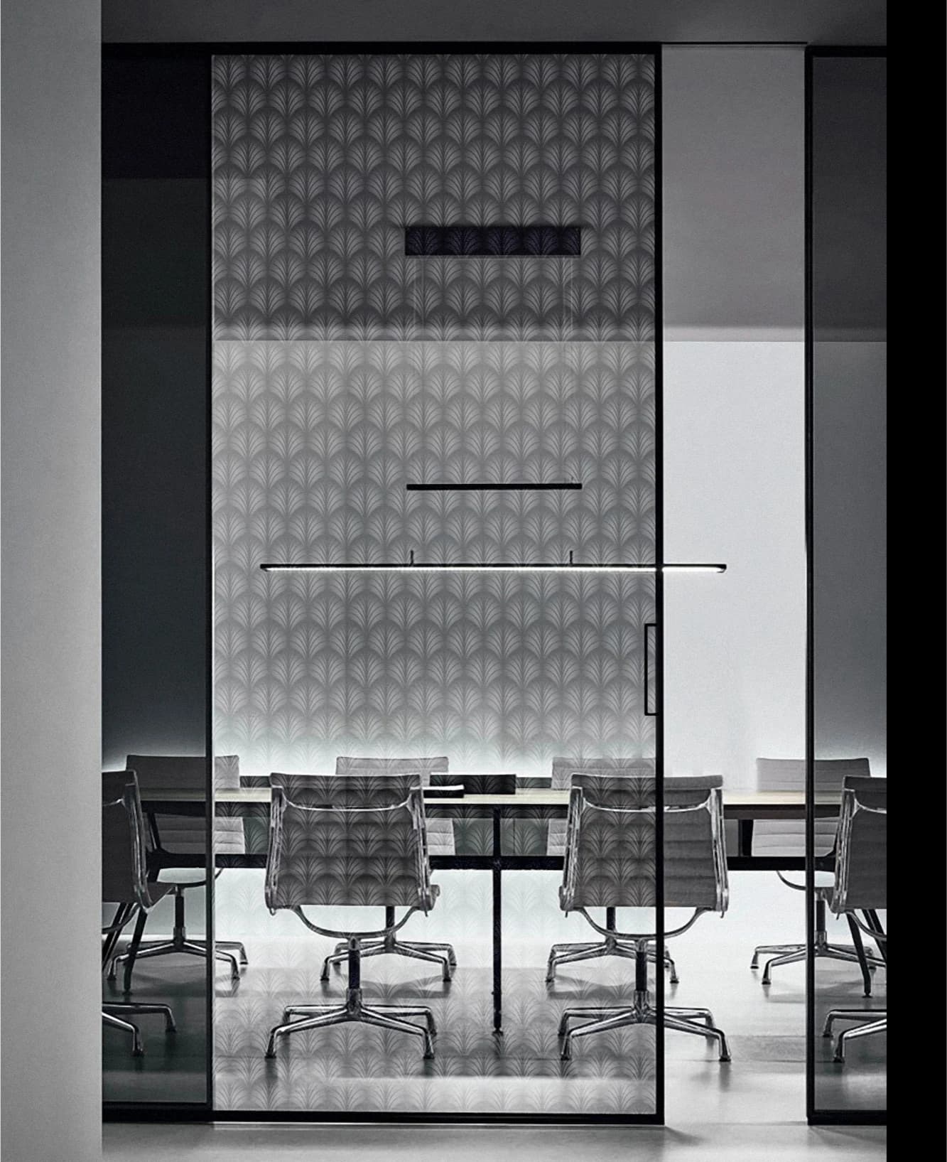 Printed office partition